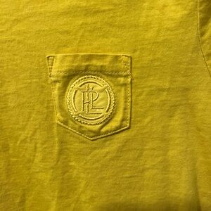 Ralph Lauren yellow long sleeve shirt w/ black contrast. Size M